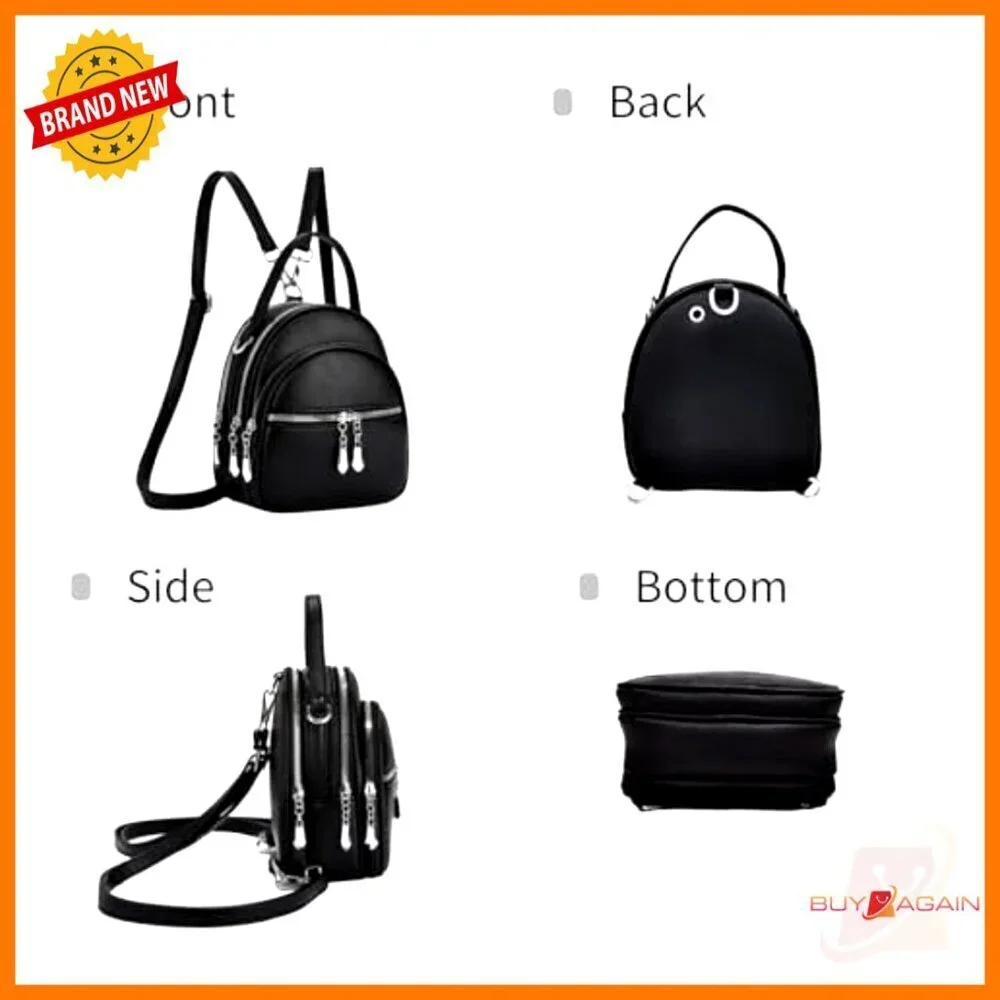 Convertible Leather Backpack Purse Small Crossbody Handbag Adjustable Strap
